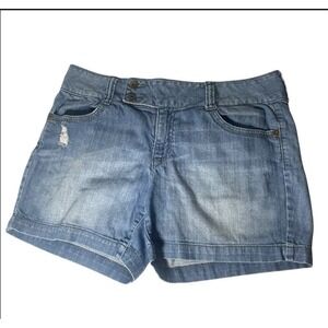 Apt‎ 9 Distressed Cuffed Double Button Blue Denim Shorts Women's 10